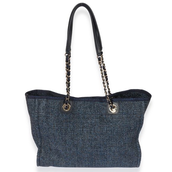 Chanel Navy Tweed Metallic Small Deauville - Picture 3 of 7